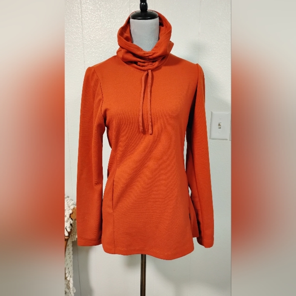 Columbia Women's Firwood Ottoman Pullover Sz Xs Orange Turtle Neck